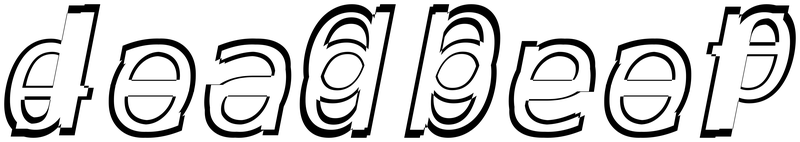 Ambigram for deadbeef in Dejavusansmono-oblique